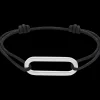 Bracelet sur cordon Maillon L or blanc