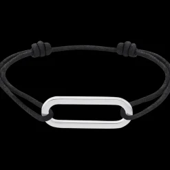Bracelet sur cordon Maillon L or blanc