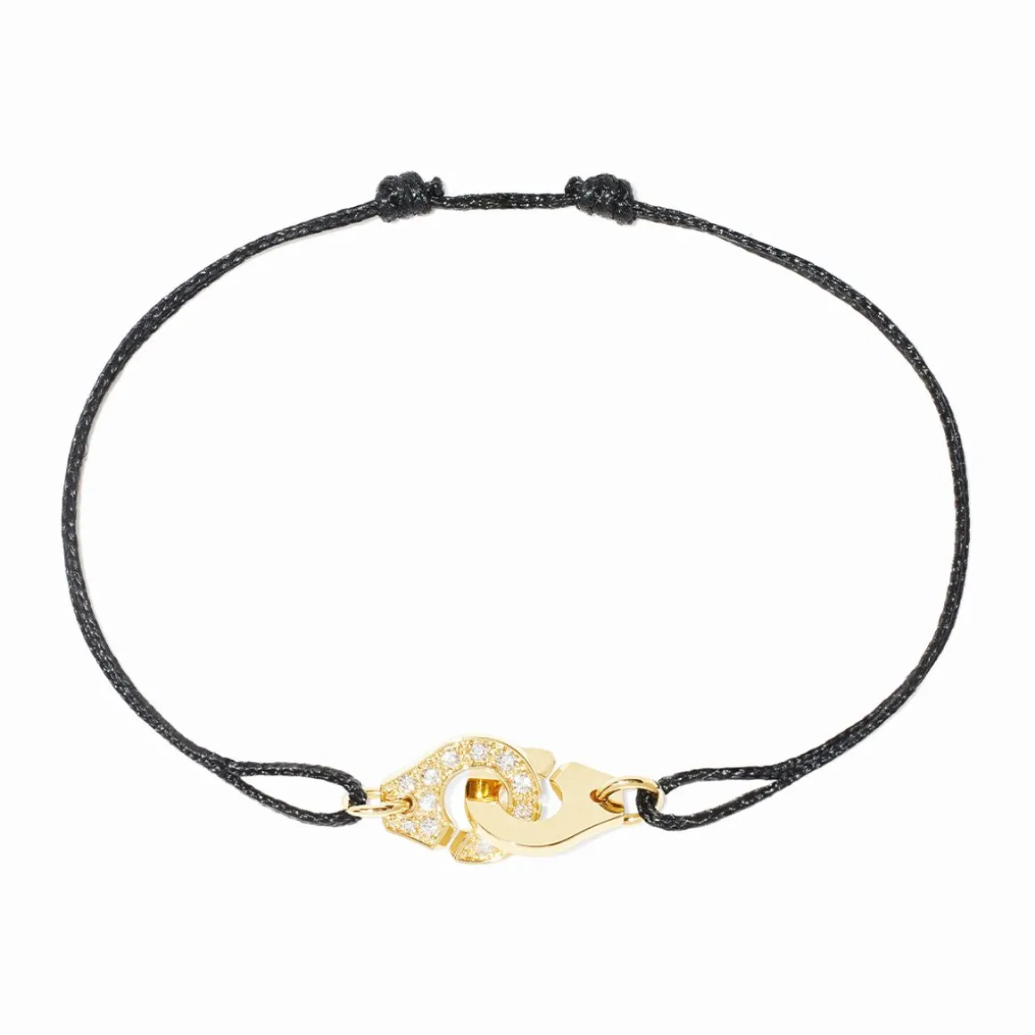Bracelet sur cordon Menottes dinh van R8 or jaune et diamants