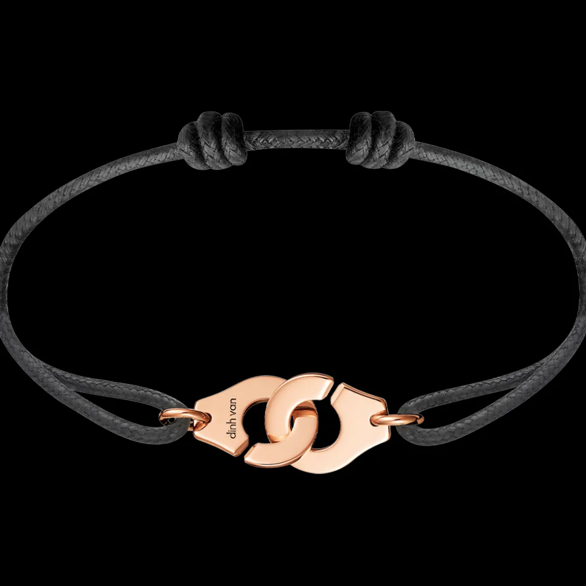 Bracelet sur cordon Menottes dinh van R12 or rose