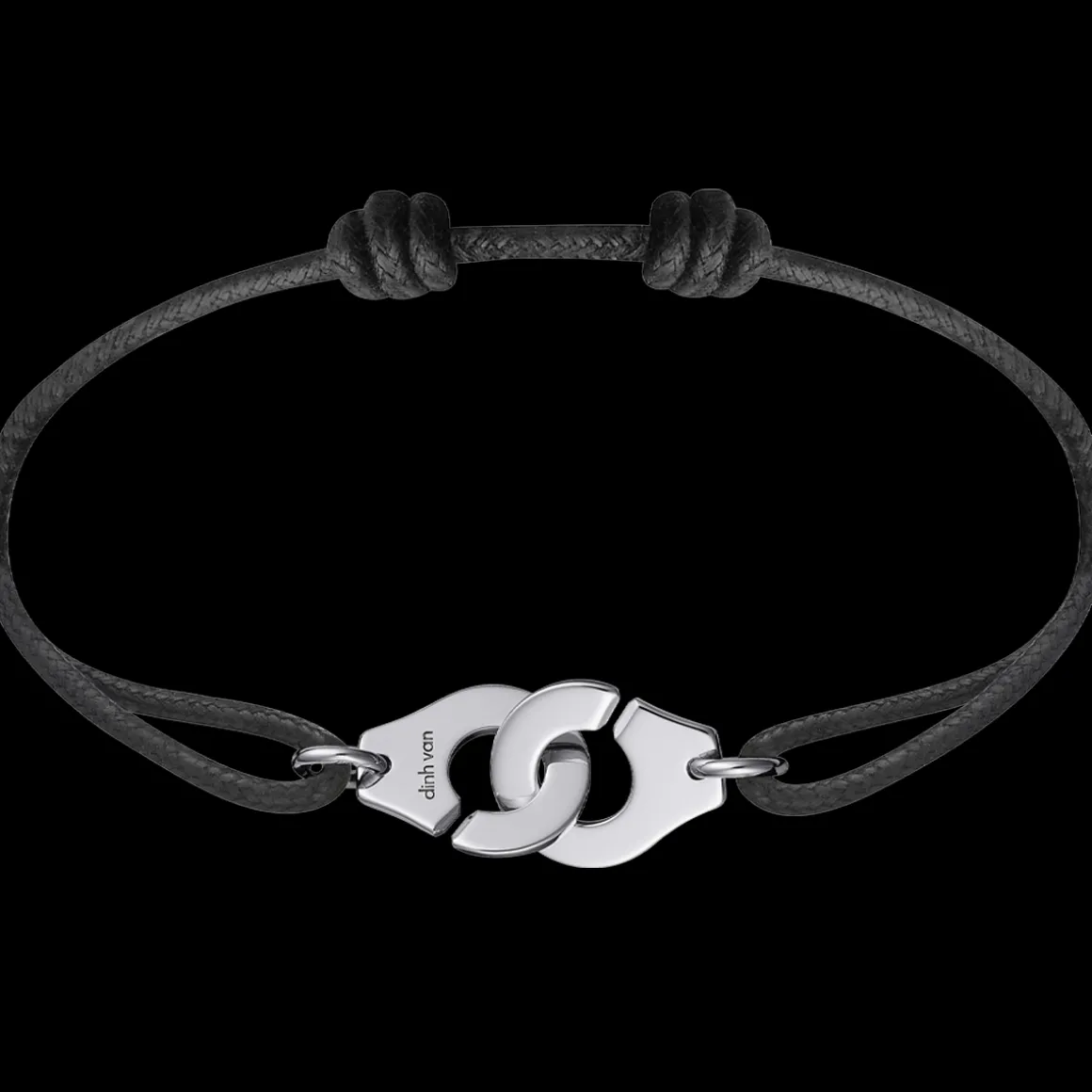 Bracelet sur cordon Menottes dinh van R12 or blanc