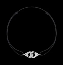 Bracelet sur cordon Menottes dinh van R12 or blanc