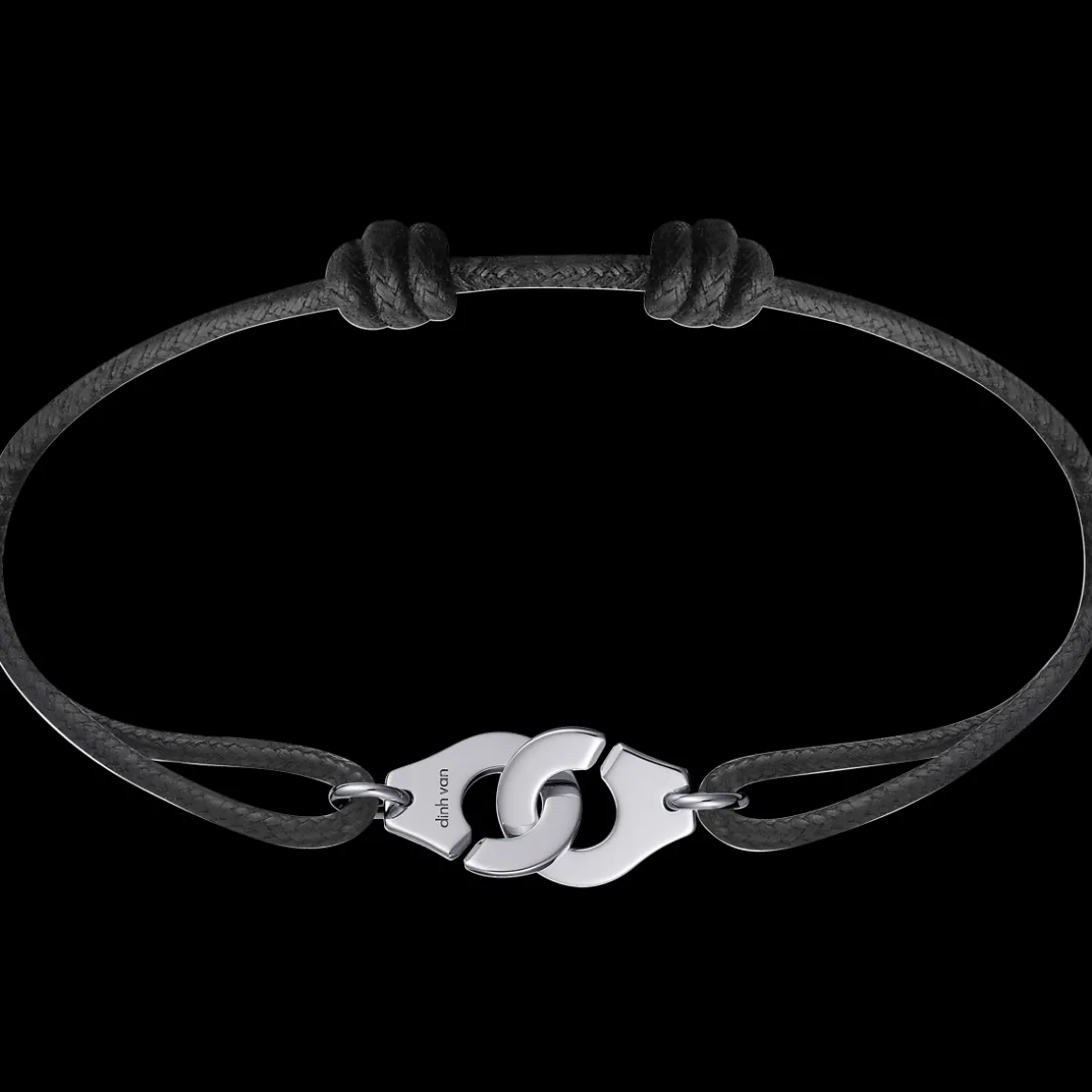 Bracelet sur cordon Menottes dinh van R10 or blanc