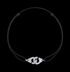 Bracelet sur cordon Menottes dinh van R10 or blanc
