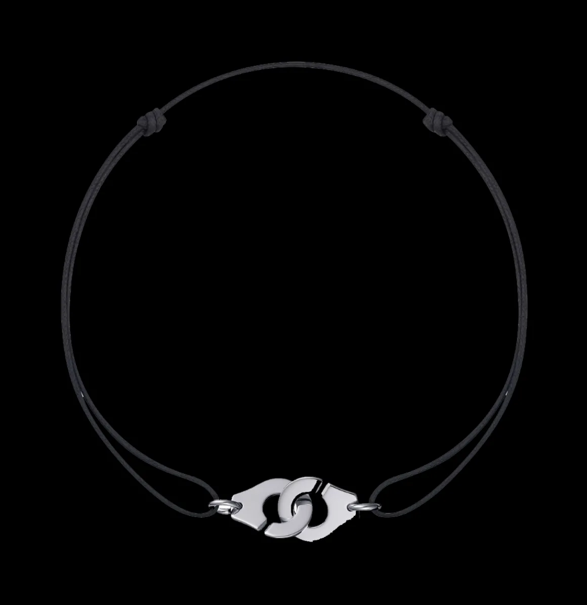 Bracelet sur cordon Menottes dinh van R10 or blanc