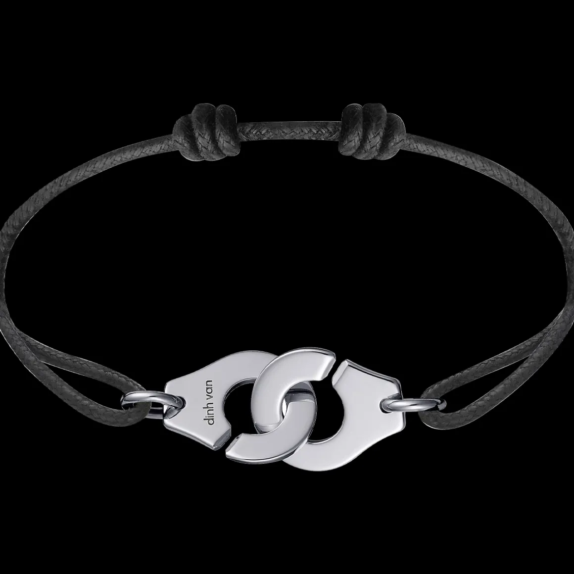 Bracelet sur cordon Menottes dinh van R15 or blanc