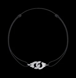 Bracelet sur cordon Menottes dinh van R15 or blanc