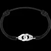 Bracelet sur cordon Menottes dinh van R10 or blanc et diamants