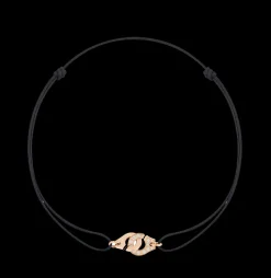 Bracelet sur cordon Menottes dinh van R8 or rose et diamants