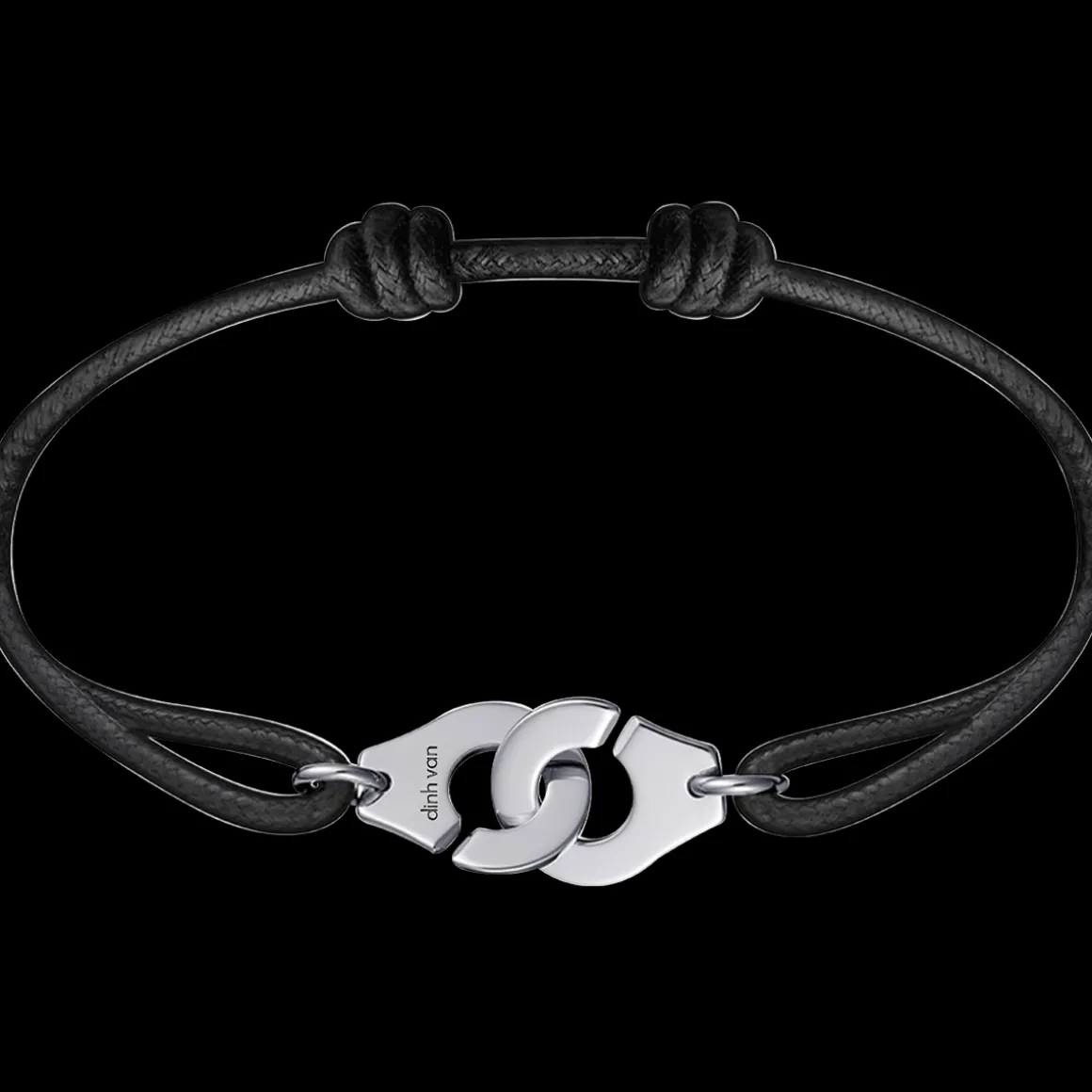Bracelet sur cordon Menottes dinh van R12 platine