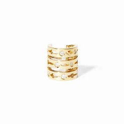 Clip d'oreille Pulse or jaune et diamants