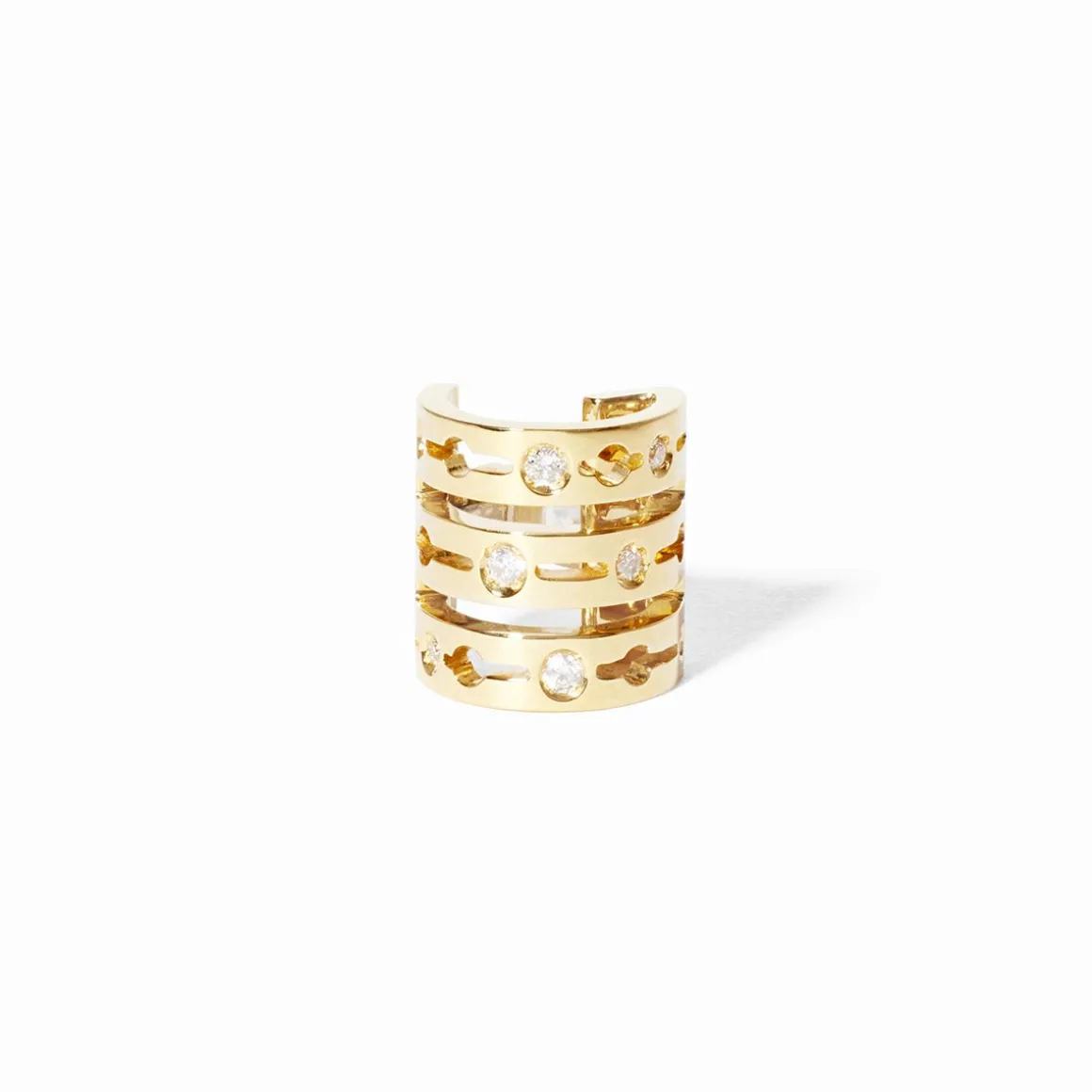 Clip d'oreille Pulse or jaune et diamants