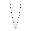Collier Classique Gigi Eye noir, or rose, diamants, 42 cm