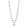 Collier Classique Gigi Eye noir, or jaune, diamants, 42 cm
