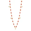 Collier corail Gigi Suprême, or blanc, 5 diamants, 45 cm