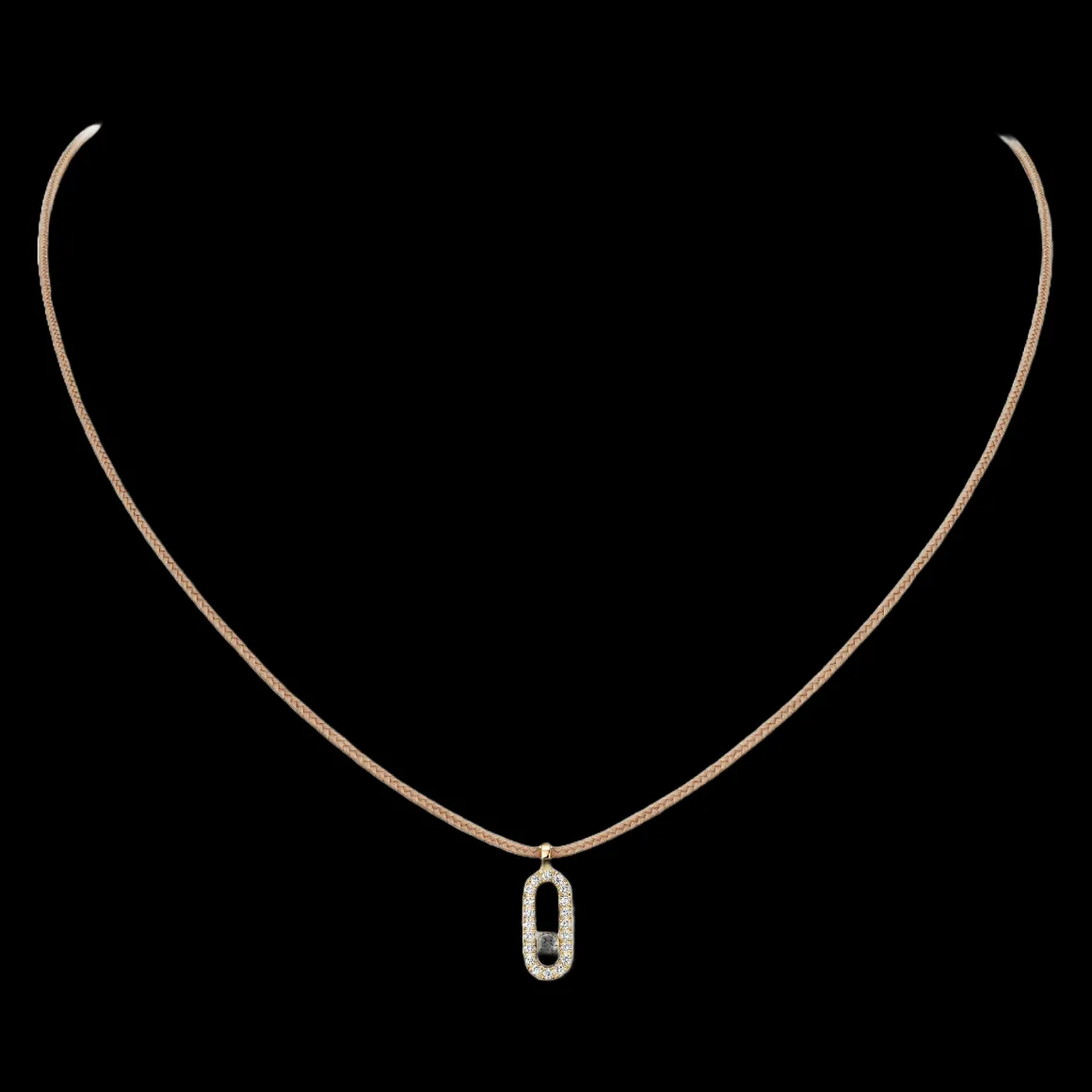 Collier Cordon Messika CARE(S) Beige Pavé Diamant Or Jaune