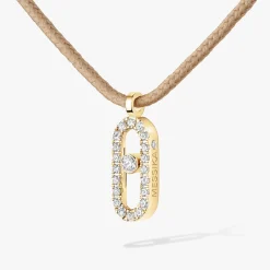Collier Cordon Messika CARE(S) Beige Pavé Diamant Or Jaune
