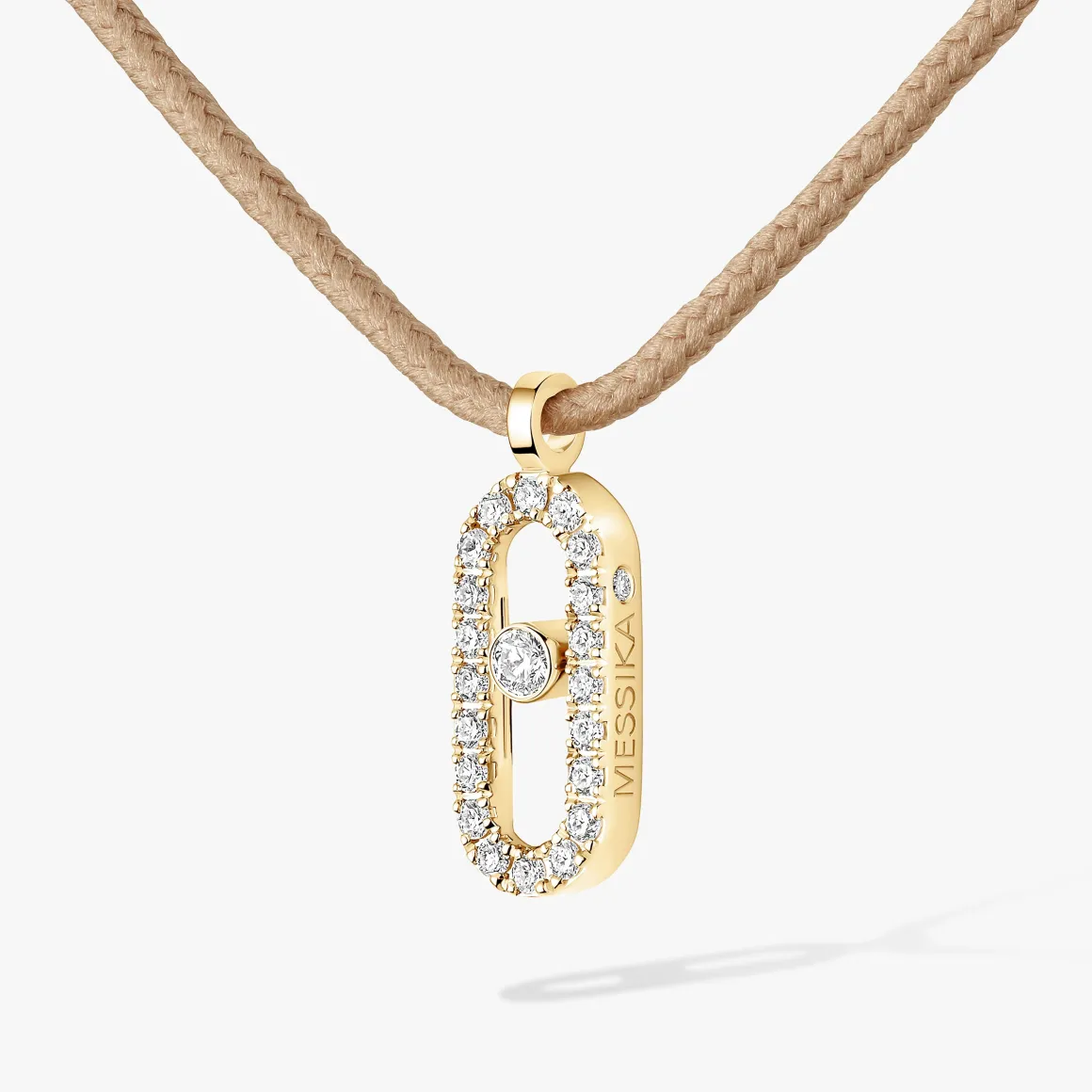 Collier Cordon Messika CARE(S) Beige Pavé Diamant Or Jaune