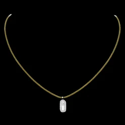 Collier Cordon Messika CARE(S) Kaki Pavé Diamant Or Blanc