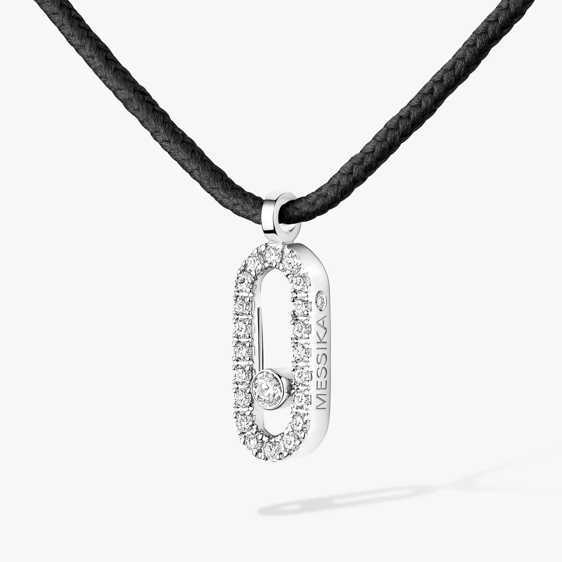 Collier Cordon Messika CARE(S) Noir Pavé Diamant Or Blanc
