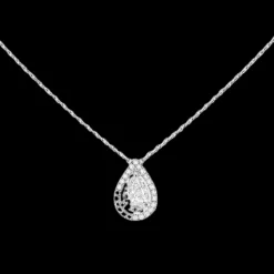 COLLIER DIAMANT OR BLANC SOLITAIRE M-LOVE POIRE