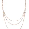 Collier Diamant Or Rose long d-vibes multi rangs