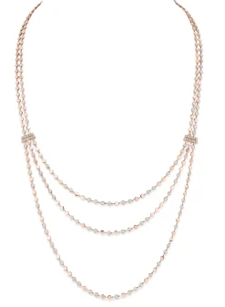 Collier Diamant Or Rose long d-vibes multi rangs