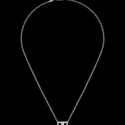 Collier Double Cœurs R9 or blanc et diamants