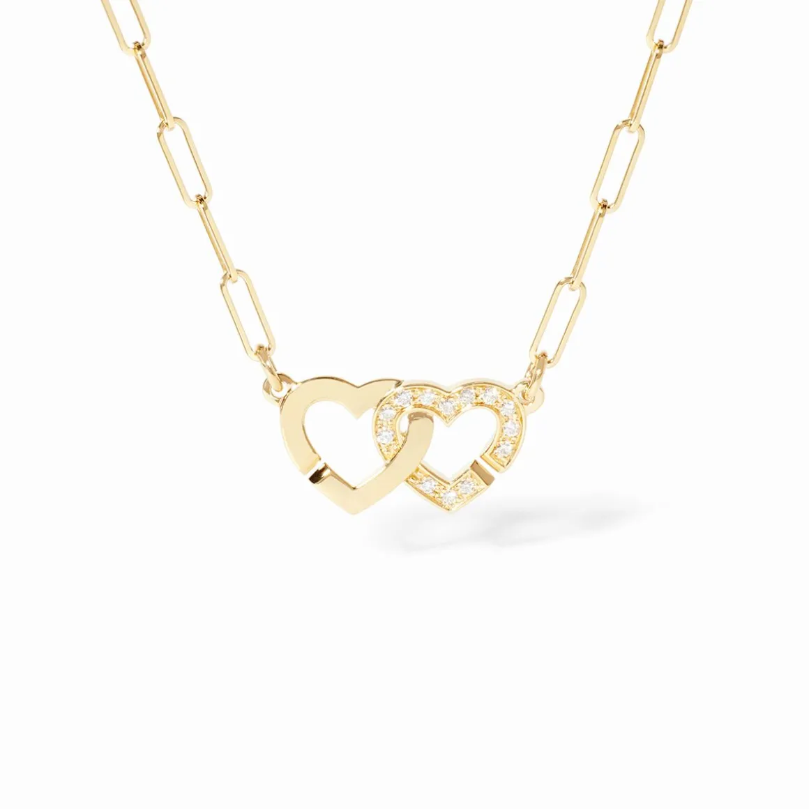 Collier Double Cœurs XS Diamants