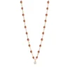 Collier fauve Gigi Suprême, or rose, 1 diamant, 42 cm