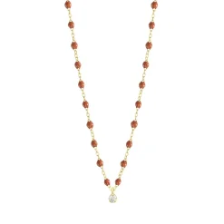 Collier fauve Gigi Suprême, or jaune, 1 diamant, 42 cm