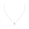 Collier femme or blanc diamant fiery 0,10ct