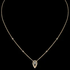 Collier femme or jaune diamant fiery 0,10ct