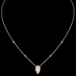 Collier femme or rose diamant fiery 0,10ct