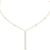 Collier Gatsby Barrette Verticale Diamant Or Jaune
