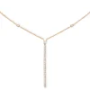 Collier Gatsby Barrette Verticale Diamant Or Rose