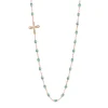 Collier glacier Croix Vintage diamants, or rose, 42 cm