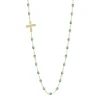 Collier glacier Croix Vintage diamants, or jaune, 42 cm