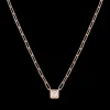 Collier Le Cube Diamant grand modèle or rose et diamant