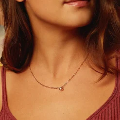 Collier Le Cube Diamant grand modèle or rose et diamant