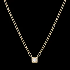 Collier Le Cube Diamant grand modèle or jaune et diamant
