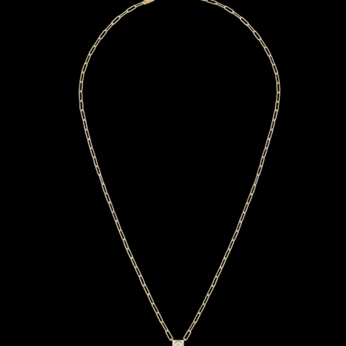 Collier Le Cube Diamant grand modèle or jaune et diamant
