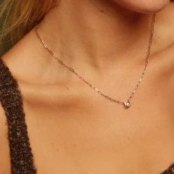 Collier Le Cube Diamant grand modèle or jaune et diamant