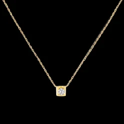 Collier Le Cube Diamant moyen modèle or jaune et diamant