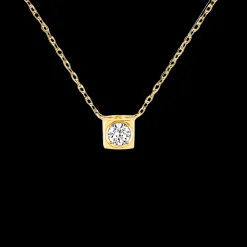 Collier Le Cube Diamant moyen modèle or jaune et diamant