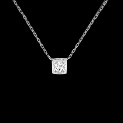 Collier Le Cube diamant or blanc et diamant