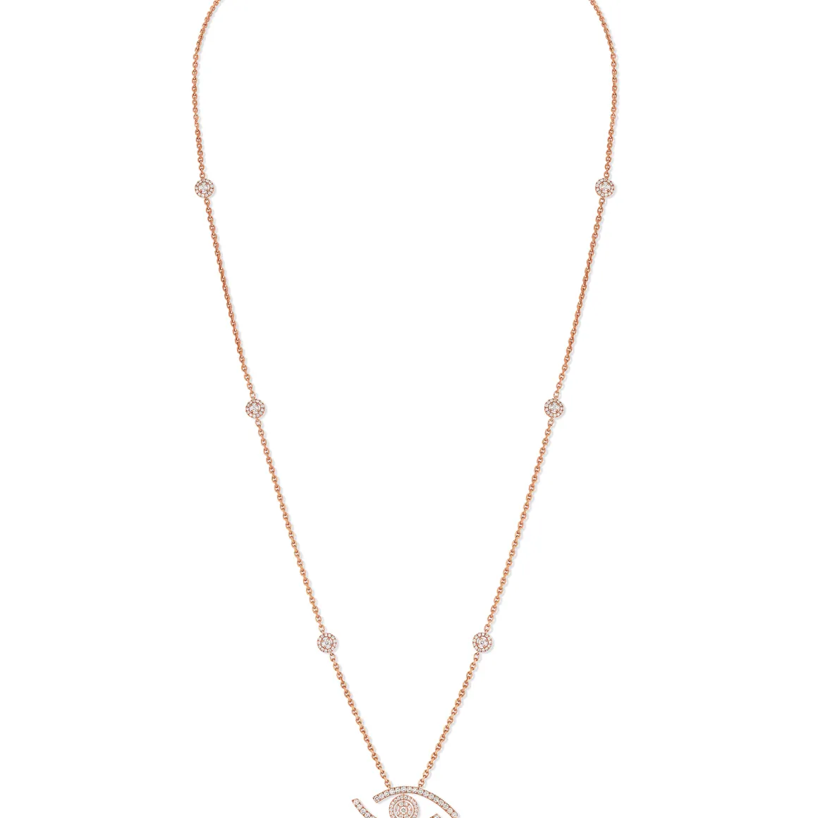Collier Lucky Eye Diamant Or Rose