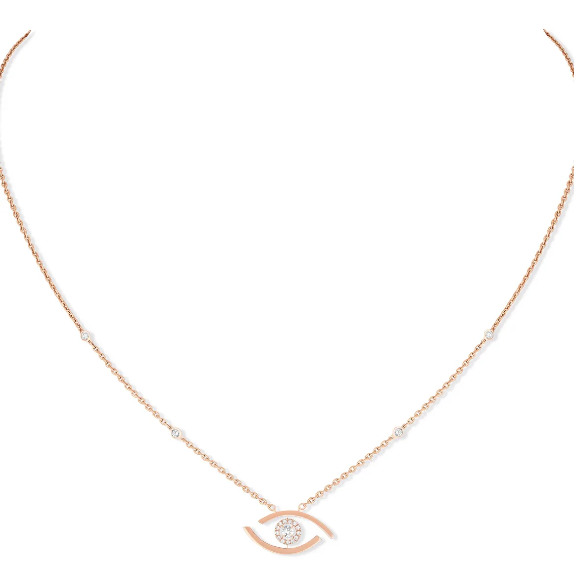 Collier Lucky Eye Diamant Or Rose