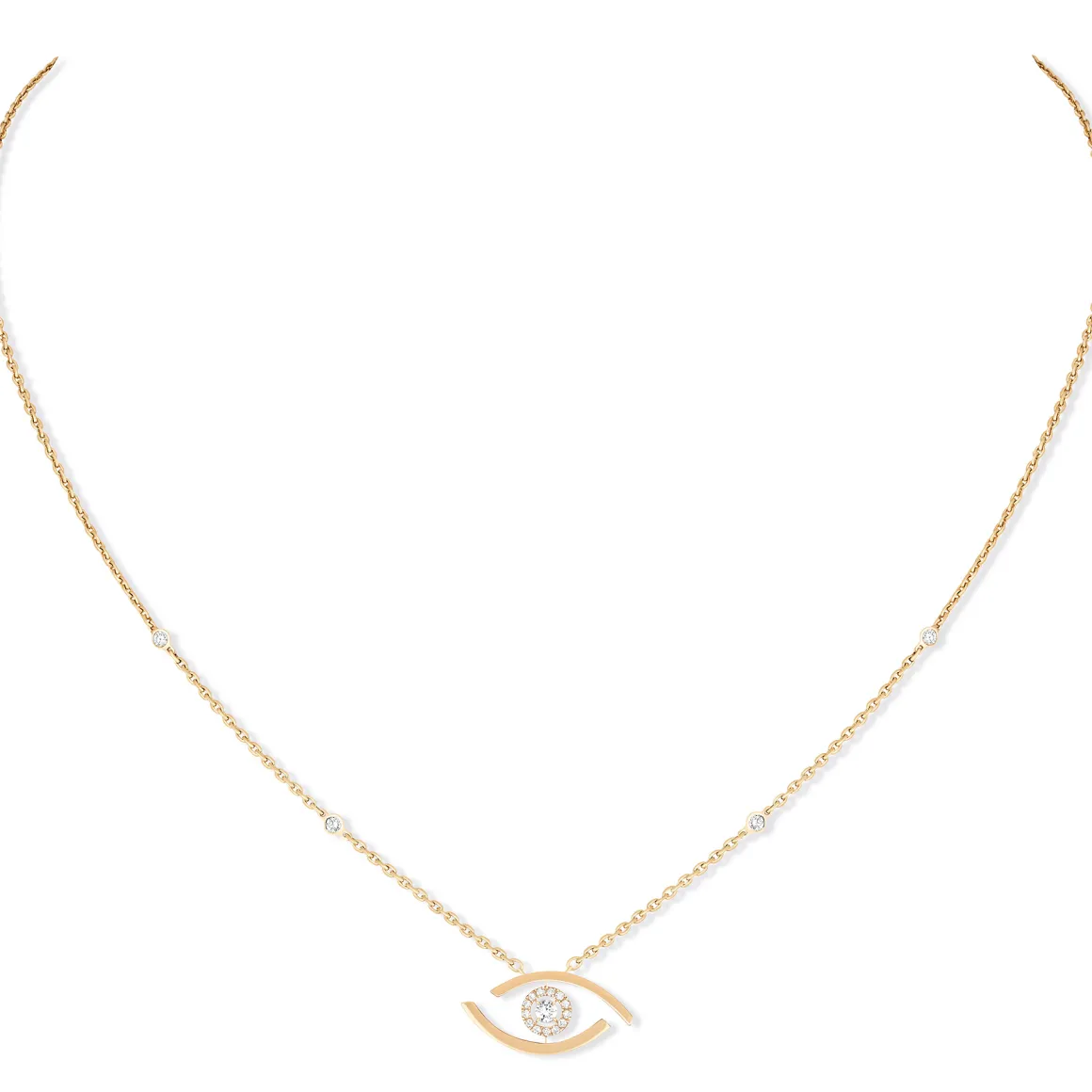 Collier Lucky Eye Diamant Or Jaune