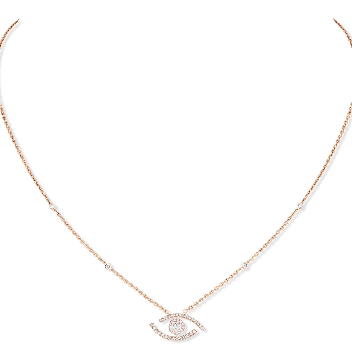 Collier Lucky Eye Diamant Or Rose